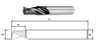 Hagro ACP routerbit - Coated - ø3mm - mill. depth 4,5mm - shank ø3mm - total length 40mm - 1 Tooth - Upcut (XGDA030)