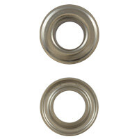 Plastgrommet Eyelet+Washer 11.5 mm (#3) self-piercing Brass nickel plated 500 sets