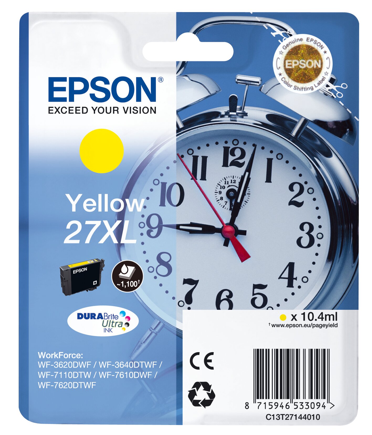 Epson 27XL cartridge yellow T27144010 inkjet