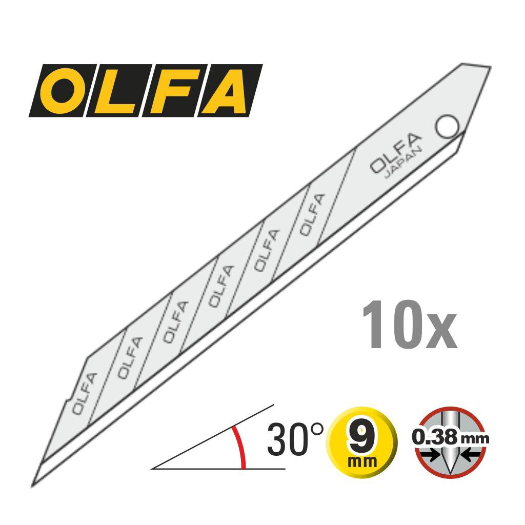 Olfa afbreekmesjes navulverpakking 30° SAB-10  (VE=10st)
