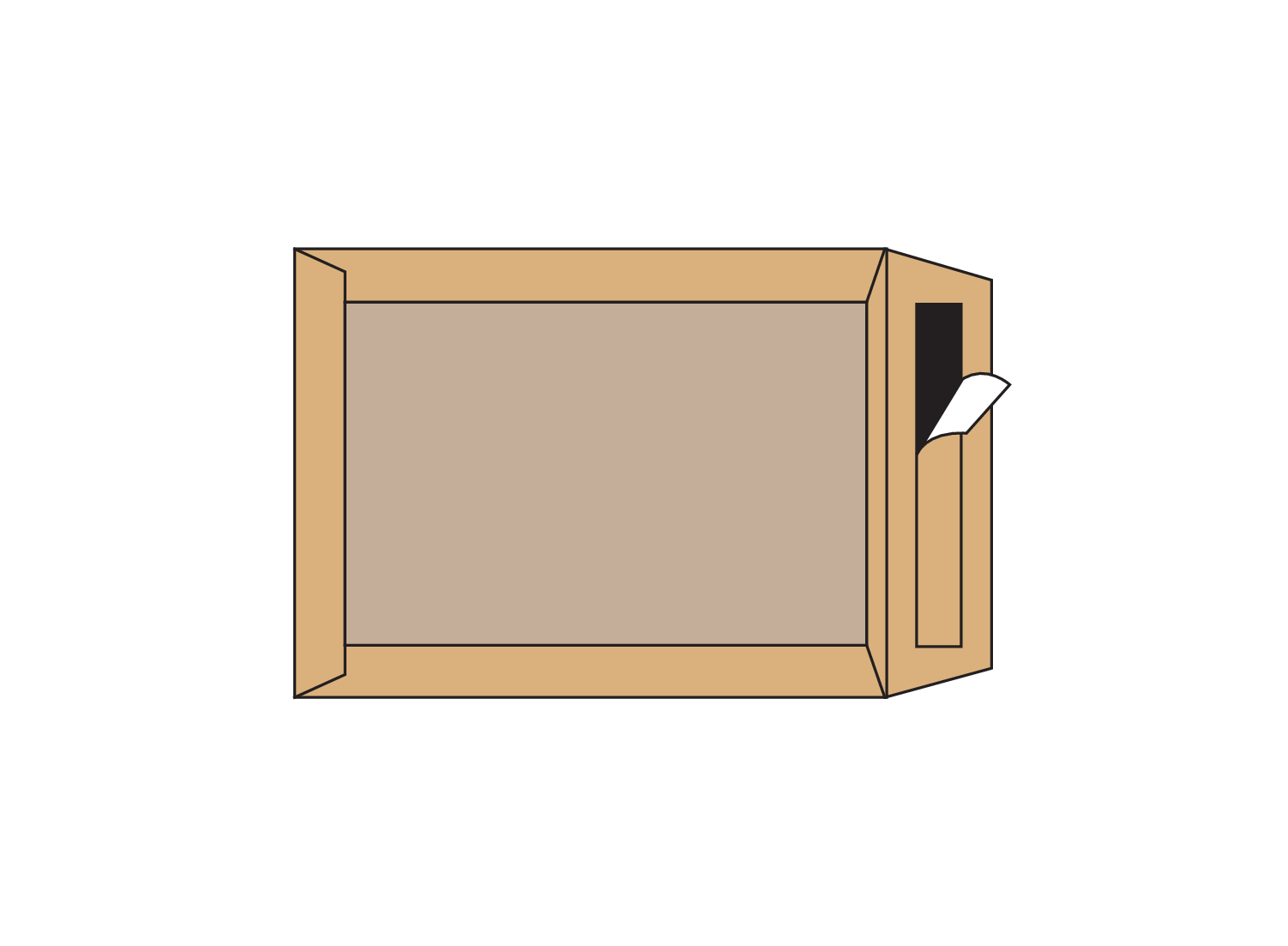 Pochette dos carton brune
