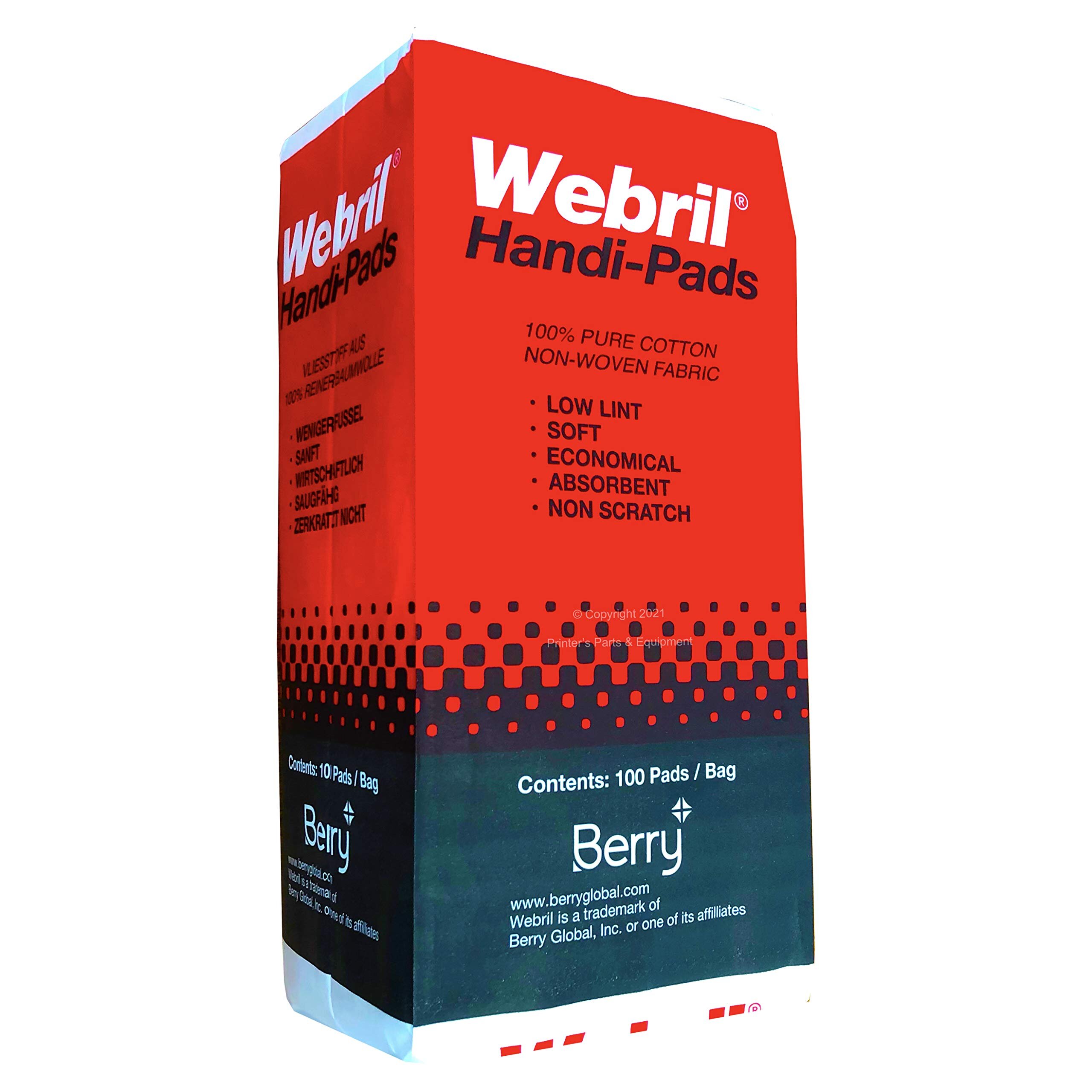 Poetsdoeken Webril : 100 x 100 mm handi pads /100