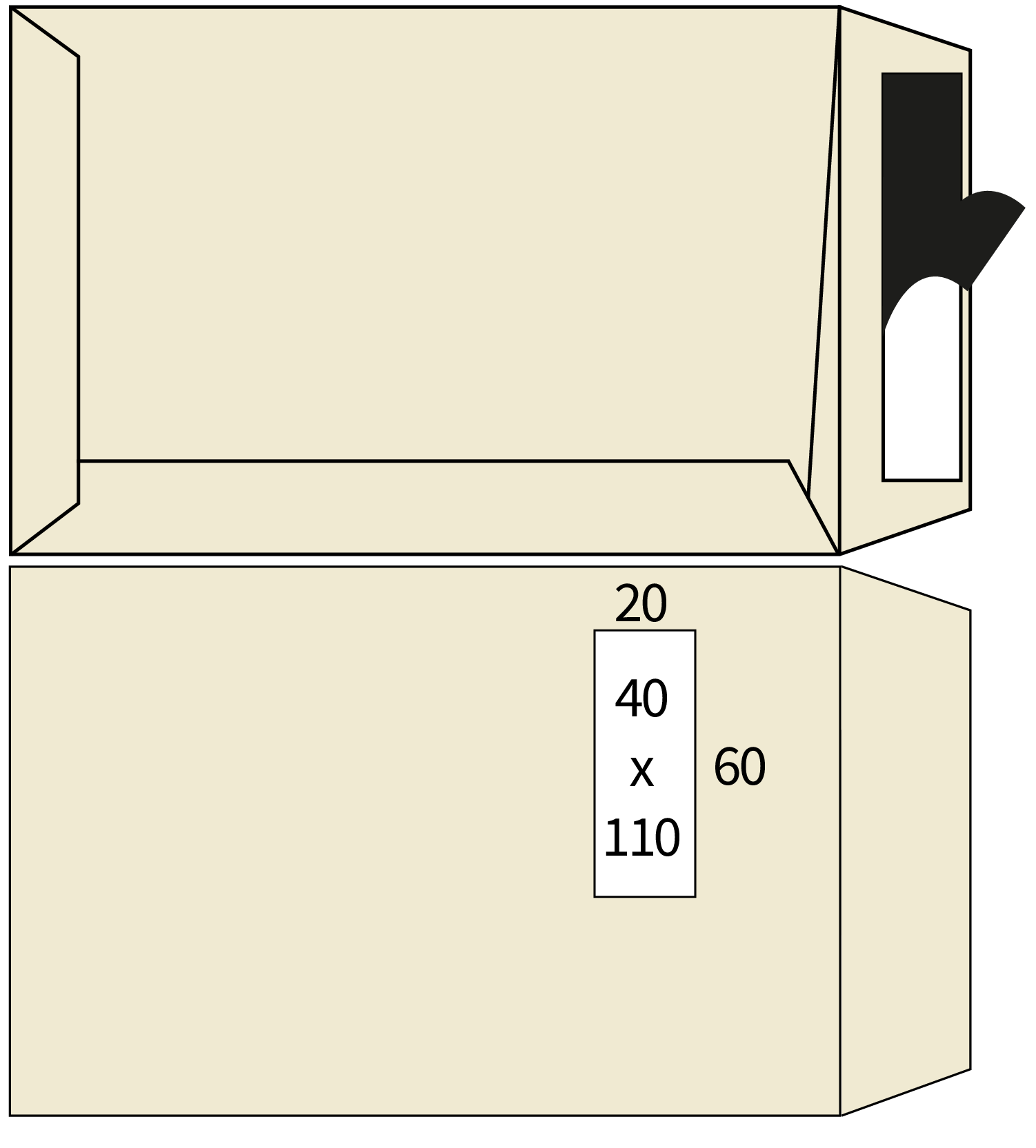 Solden - Zakenveloppen Lessebo Design 1.3 ivoor 115g/m² 229 x 324 mm venster lin
