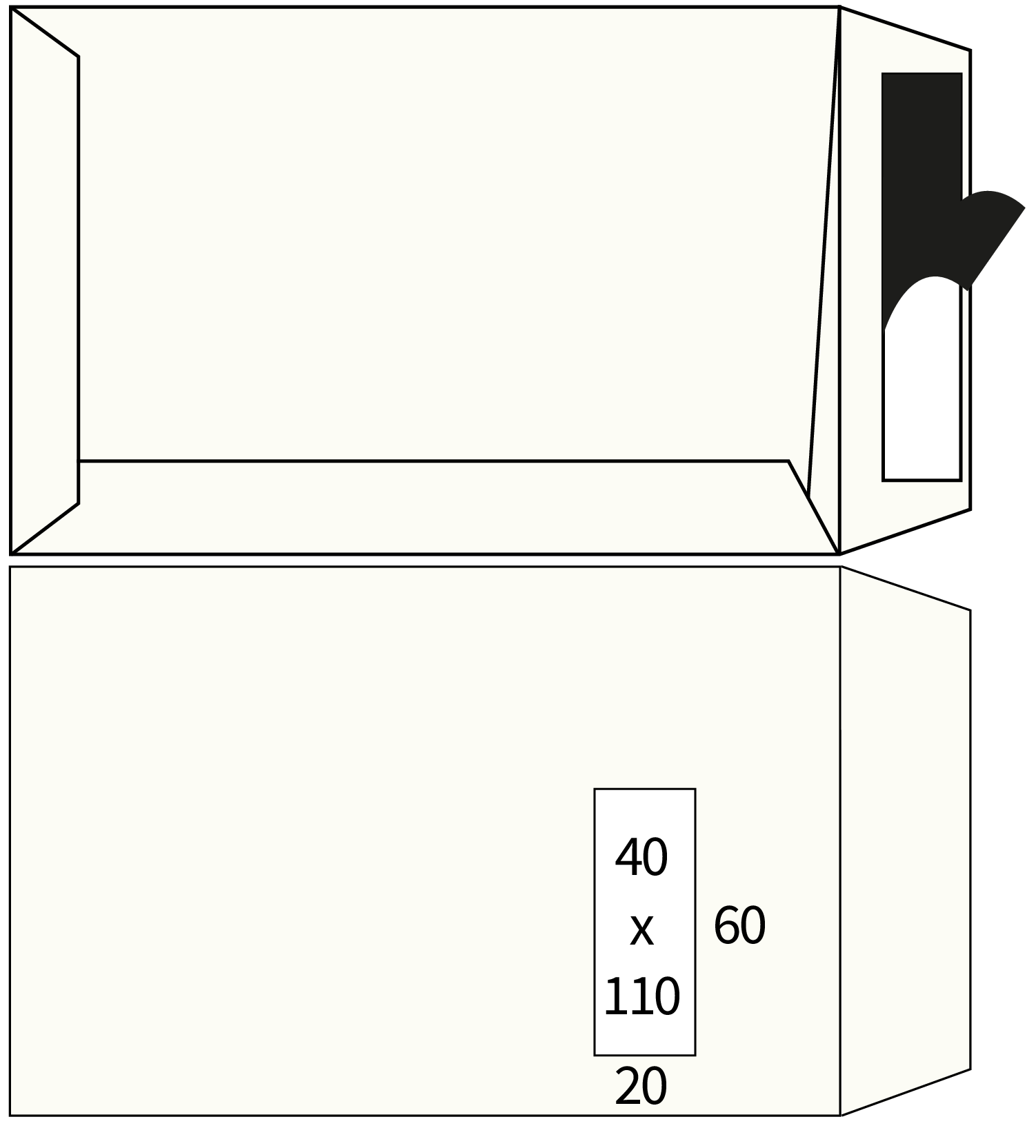 Solden - Zakenveloppen Supersilk light 125g/m² 229 x 324 mm venster rechts strip