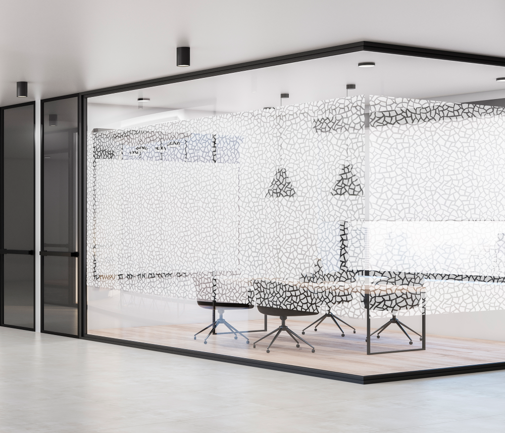 Decal glass décor frosted