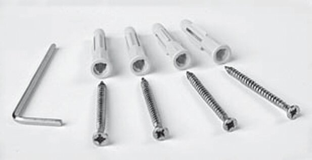 Set de montage de vis pour cylindre suspendu (4), aluminium 3 mm x 40 mm