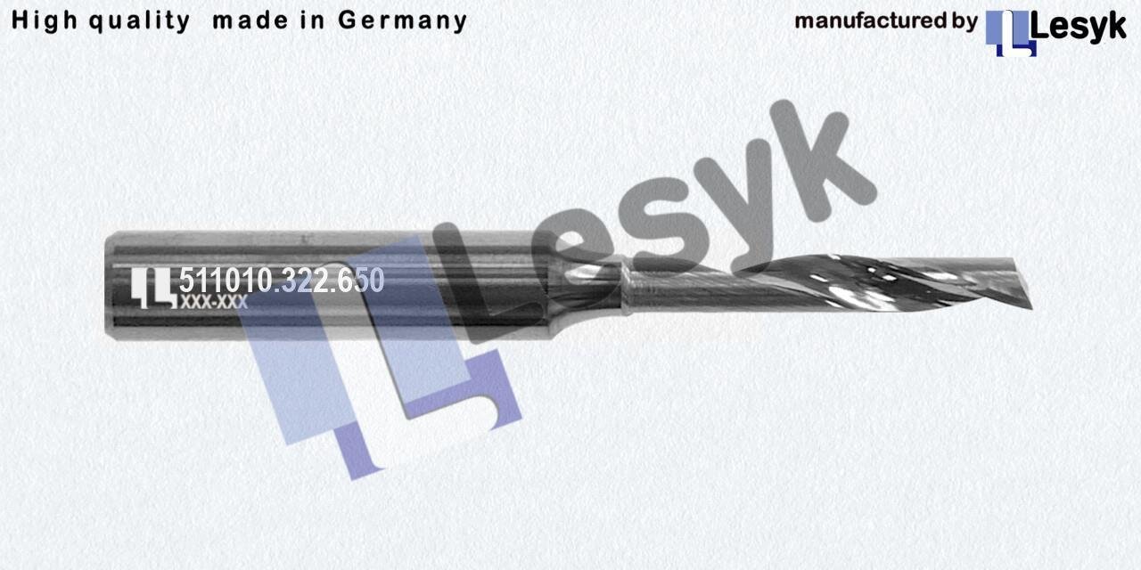 Lesyk Gen. purp. routerbit - ø3mm - mill. depth 22mm - shank ø6mm - tot. length 50mm - 1-Tooth - Upcut (511.010.322.650)