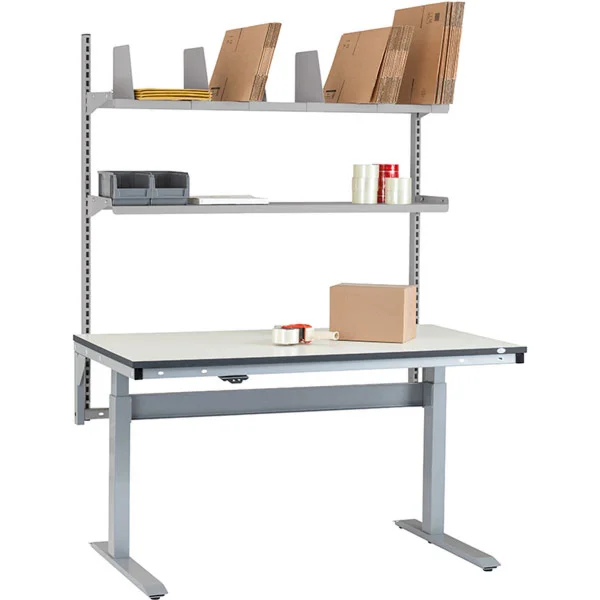Table d'emballage ErgoMini électrique  2000 x 800 mm incl. 2 étagères