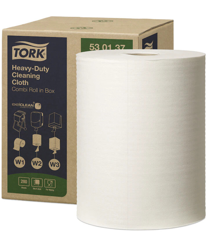 Poetsdoeken Tork: 320 x 10640 mm Heavy Duty Cleaning Cloth Combi Roll /280 (530137)
