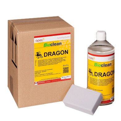 Bicarblast Produit de nettoyage Bioclean Dragon /3x 1KG + 8 microsponsjes