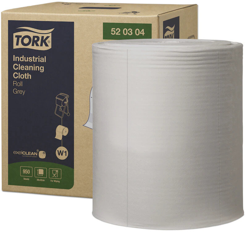 Poetsdoeken Tork: 430 x 36100 mm Industrial Cloth Roll Grey /950 (520304)