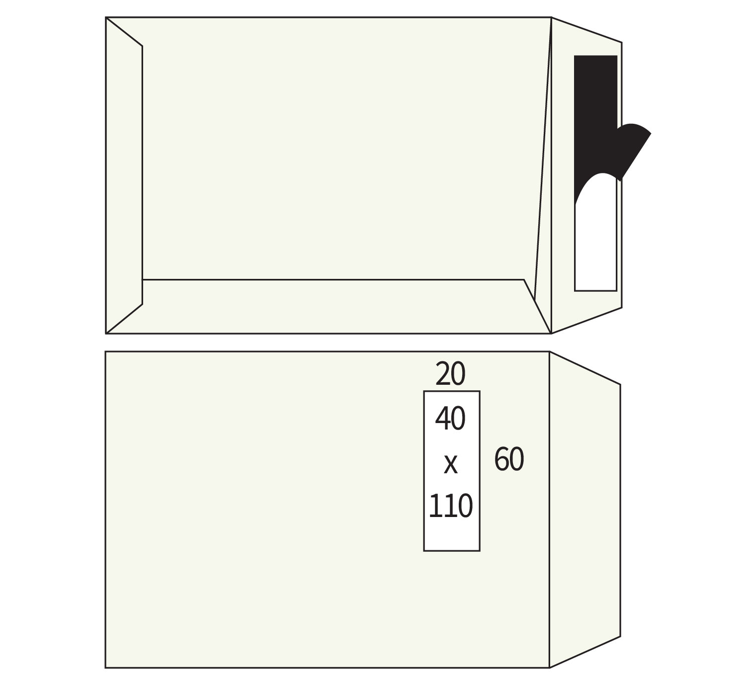 Solden - Zakenveloppen Bio Top 3 crème 120g/m² 229 x 324 mm venster links strip